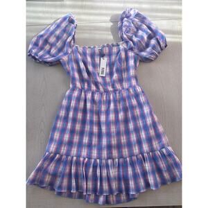 NWT BB Dakota by Steve Madden Plaid with my Heart Dress Girly Coquette